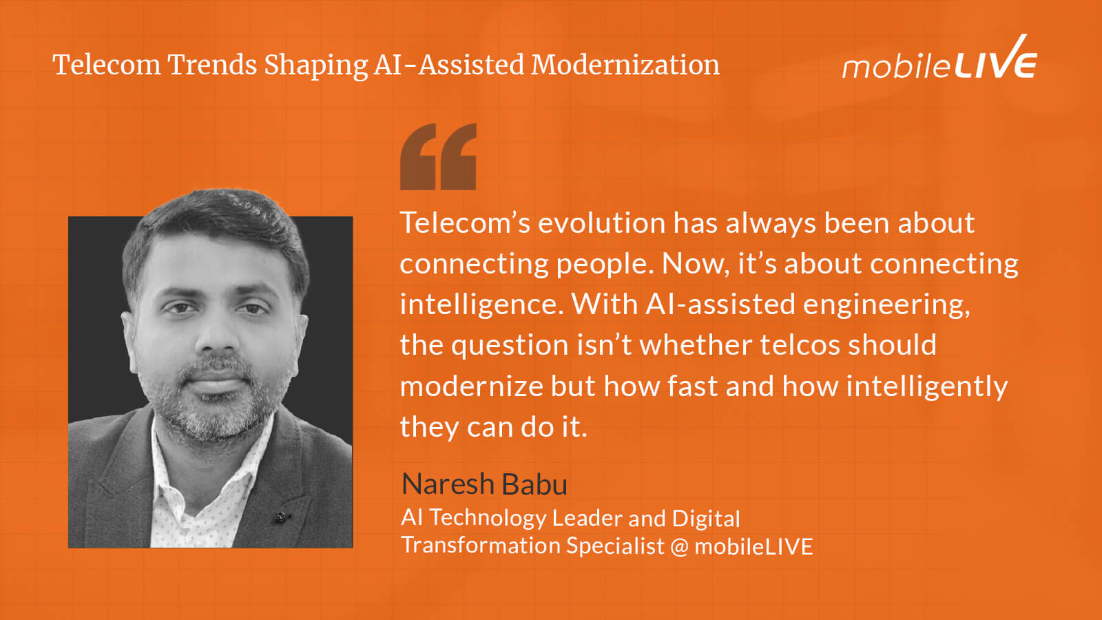 Telecom's evolution has always been about connecting people. Now, it's about connecting intelligence. With AI-assisted engineering, the question isn't whether telcos should modernize but how fast and how intelligently they can do it.